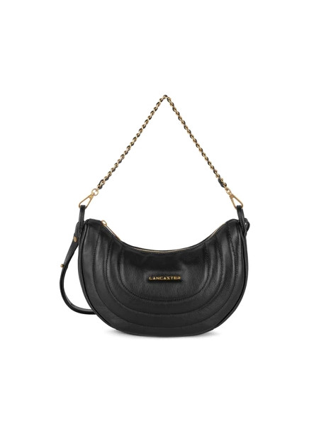 Sac à Main Lancaster Noir – Cuir – Bandoulière Argentée – Neuf Sans étiquette – Style Chic Intemporel