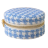 BOITE A BIJOUX FORMAT VOYAGE  ref YVONNE MAISON SCARLETT pied de poule bleu ciel