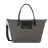 Sac shopping Lancaster toile enduite garnie cuir gris fonce Sac shopping Lancaster toile enduite garnie cuir gris fonce