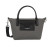 Sac cabas main LANCASTER toile enduite garnie cuir gris fonce