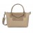 Sac cabas main LANCASTER toile enduite garnie cuir beige fonce
