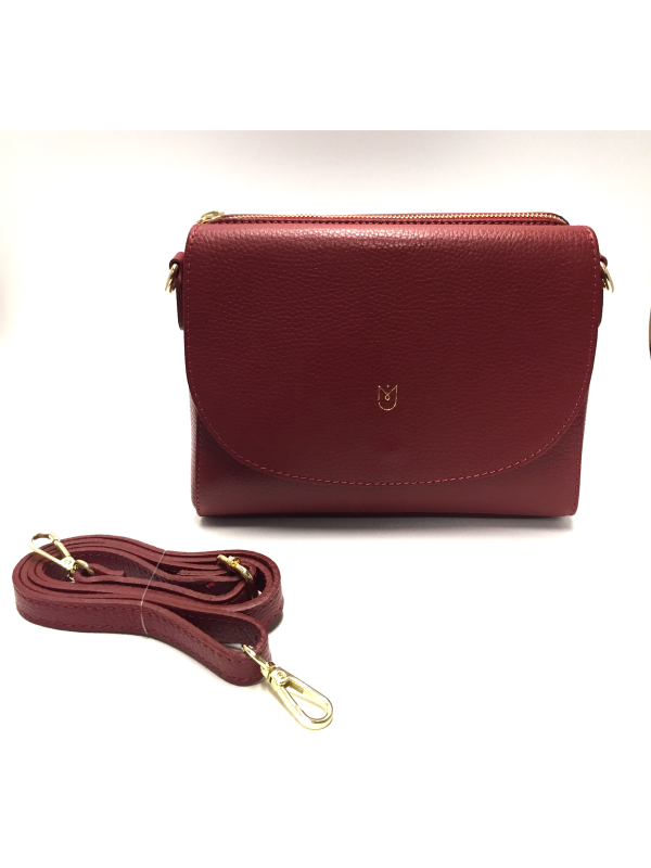 Sac Bandoulière En Cuir De Vachette Pleine Fleur - Fabriqué En Espagne - Orange - Neuf Sans étiquette